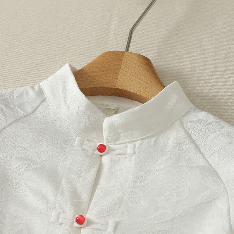 Buddha Stones Camisas de manga larga para mujer de estilo vintage Tang con botones de rana, ideales para primavera y otoño. - image 2