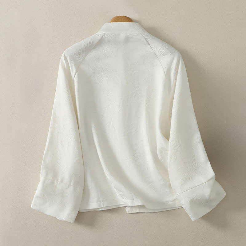 Buddha Stones Camisas de manga larga para mujer de estilo vintage Tang con botones de rana, ideales para primavera y otoño. - image 1