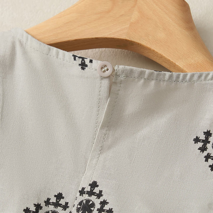 Vestido de verano sin mangas para mujer con estampado geométrico y cordón ajustable, estilo bohemio, con diseño de Buddha Stones y bolsillos. - image 6