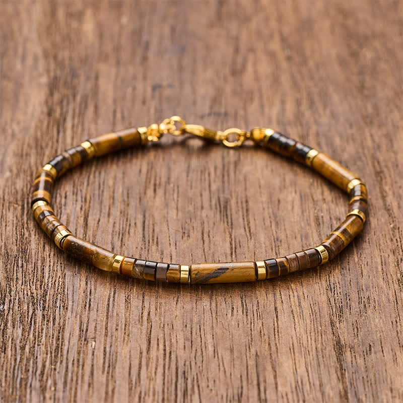 Buddha Stones Pulsera de cuentas protectoras de ojo de tigre natural - 7,9–8,2 pulgadas (20–21 cm) - image 0