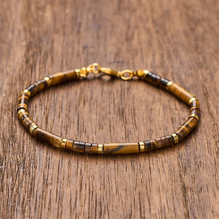 Buddha Stones Pulsera de cuentas protectoras de ojo de tigre natural - 7,9–8,2 pulgadas (20–21 cm) - image 0