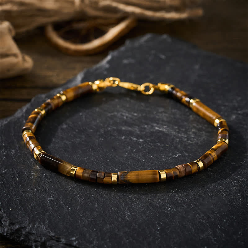 Buddha Stones Pulsera de cuentas protectoras de ojo de tigre natural - image 1