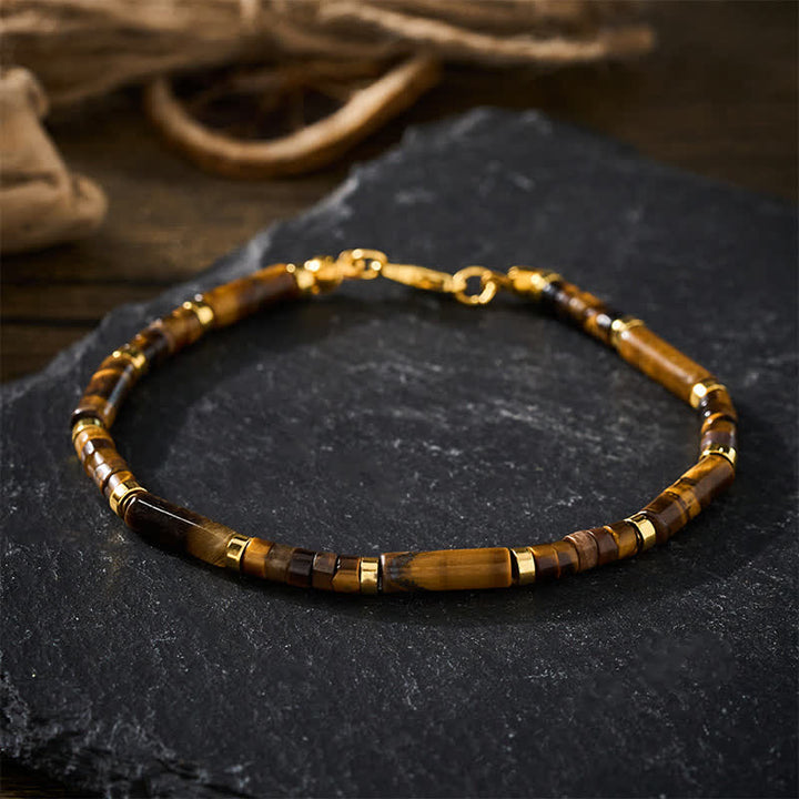 Buddha Stones Pulsera de cuentas protectoras de ojo de tigre natural - image 1