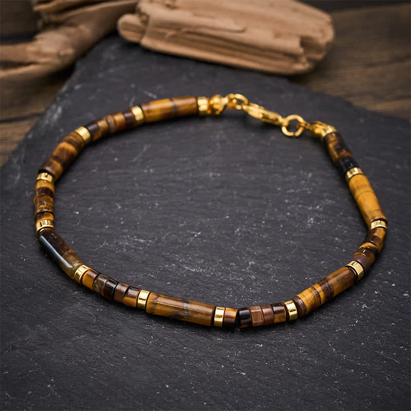 Buddha Stones Pulsera de cuentas protectoras de ojo de tigre natural - image 2
