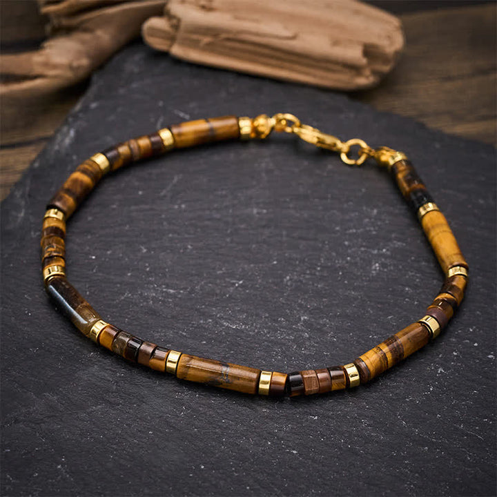 Buddha Stones Pulsera de cuentas protectoras de ojo de tigre natural - image 2
