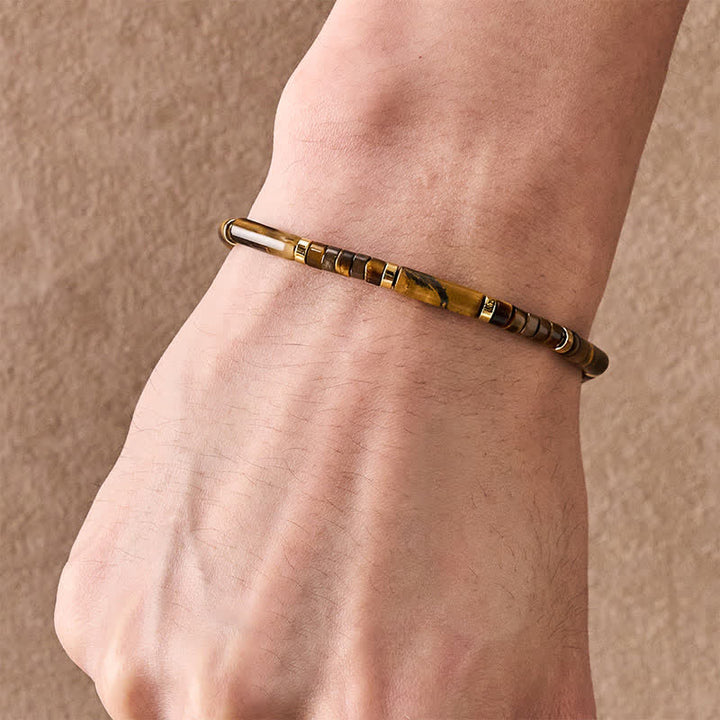 Buddha Stones Pulsera de cuentas protectoras de ojo de tigre natural - image 4