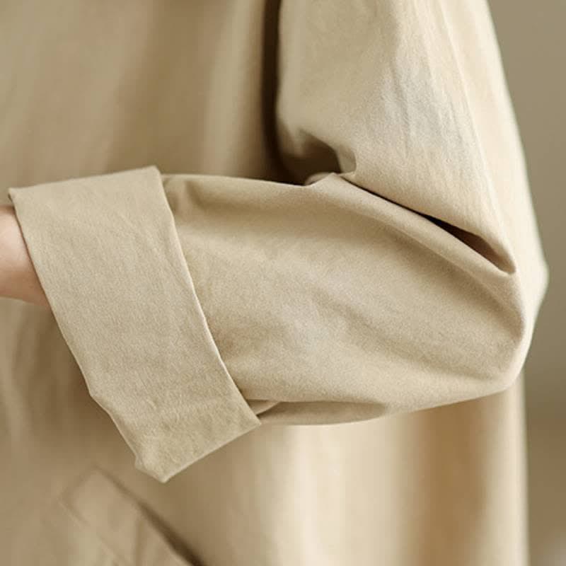 Buddha Stones Chaqueta de mujer minimalista informal con cuello de solapa y botones, ideal para primavera y otoño, con bolsillos. - image 13