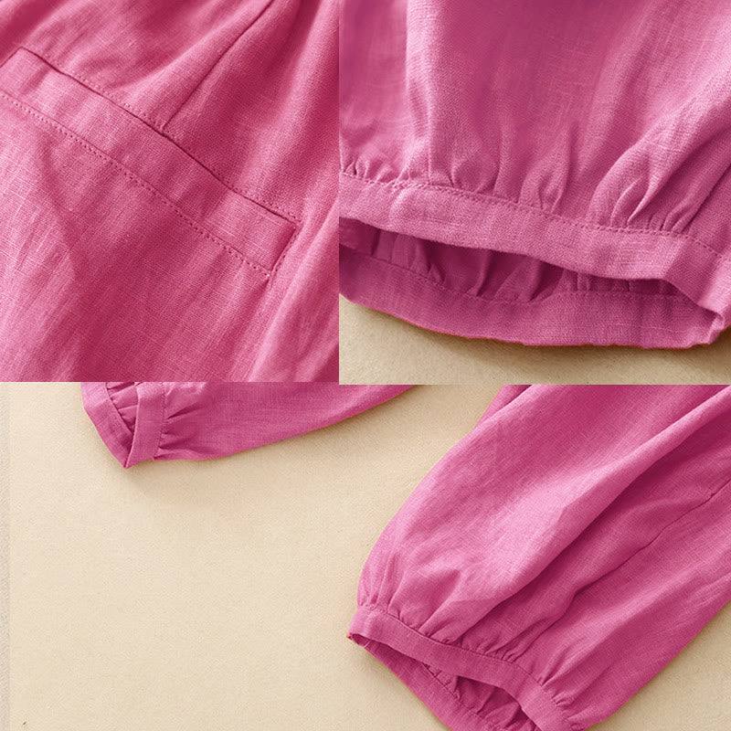 Pantalones tobilleros de color liso para mujer con bolsillos , de Buddha Stones, ideales para el verano. - image 6