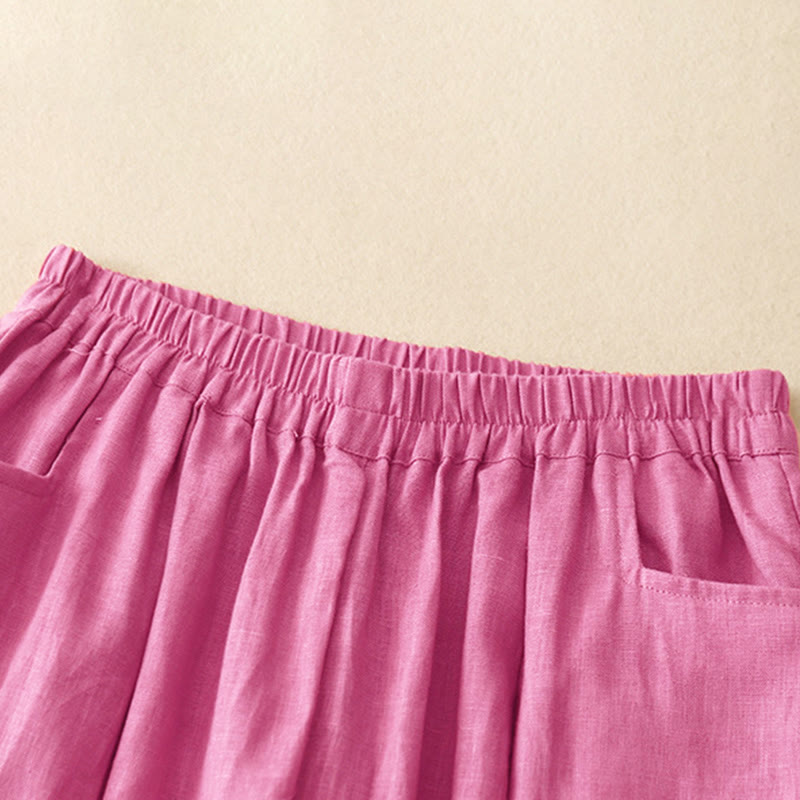 Pantalones tobilleros de color liso para mujer con bolsillos , de Buddha Stones, ideales para el verano. - image 2