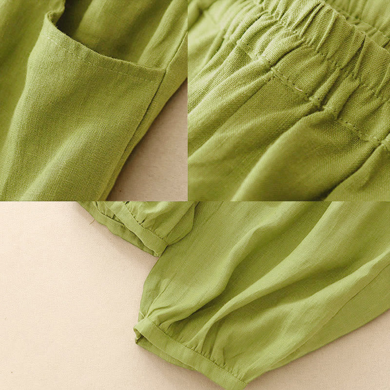 Pantalones tobilleros de color liso para mujer con bolsillos , de Buddha Stones, ideales para el verano. - image 16