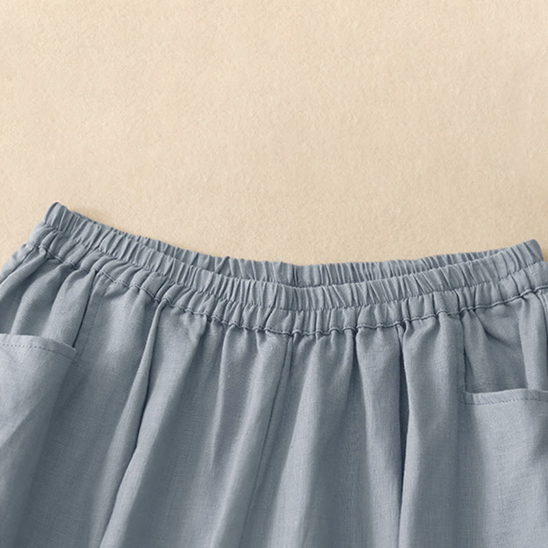 Pantalones tobilleros de color liso para mujer con bolsillos , de Buddha Stones, ideales para el verano. - image 12