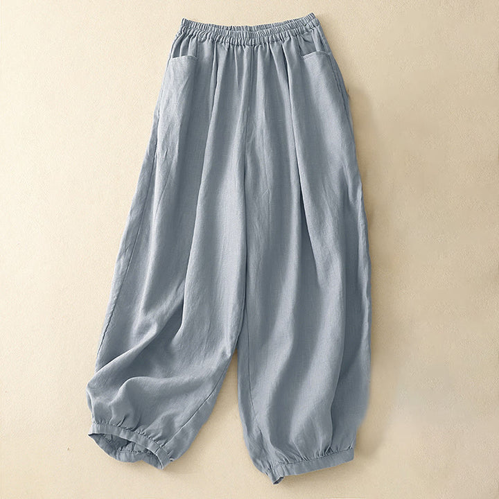 Pantalones tobilleros de color liso para mujer con bolsillos , de Buddha Stones, ideales para el verano. - Gris oscuro - US8-10，UK/AU12-14，EU40-42 (2XL) - image 11