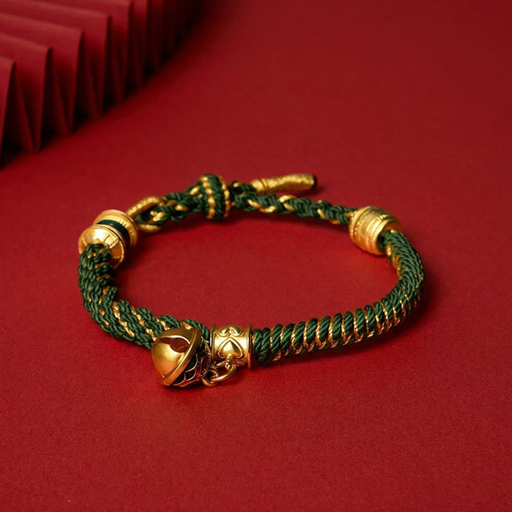 Buddha Stones Pulsera de cuerda tibetana con campana de esmalte de cobre y sabiduría - image 11
