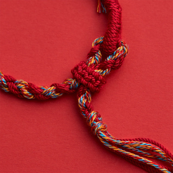 Buddha Stones Pulsera de macramé ajustable con conexión de hilo rojo - image 4