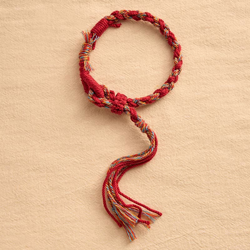 Buddha Stones Pulsera de macramé ajustable con conexión de hilo rojo - image 2