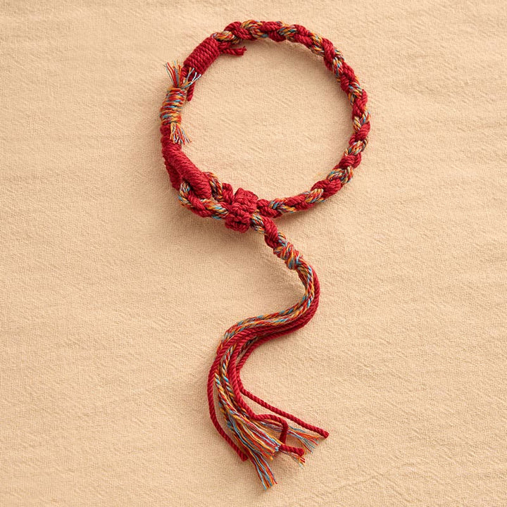 Buddha Stones Pulsera de macramé ajustable con conexión de hilo rojo - image 2