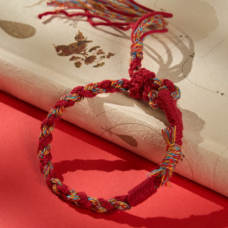 Buddha Stones Pulsera de macramé ajustable con conexión de hilo rojo - image 1