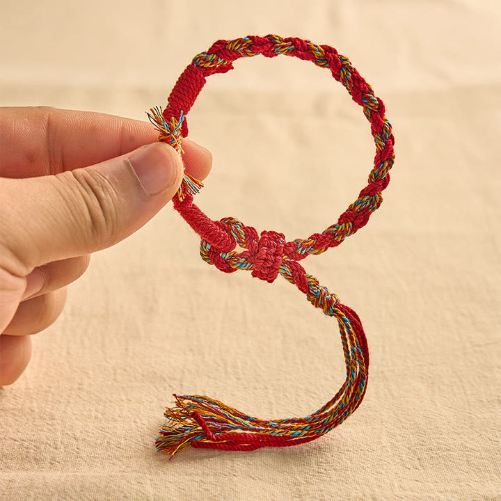 Buddha Stones Pulsera de macramé ajustable con conexión de hilo rojo - image 3