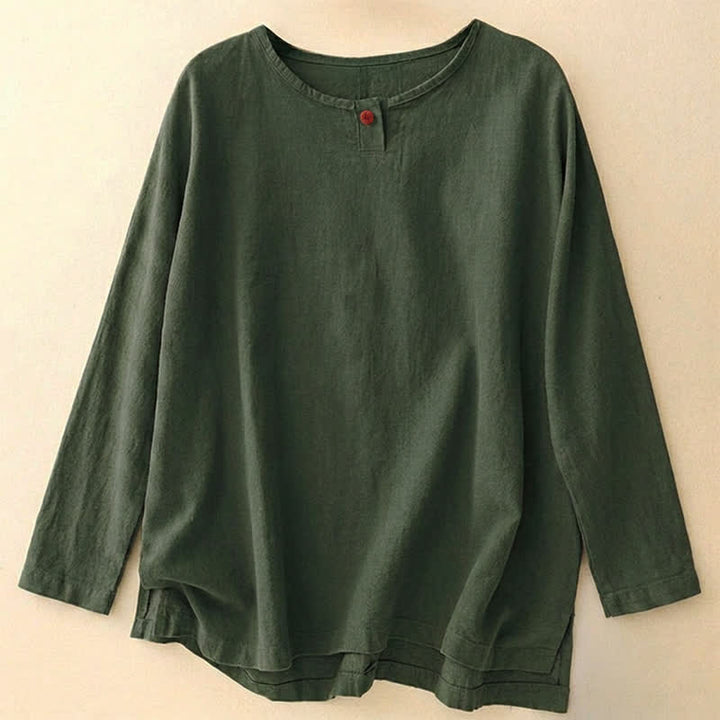 Camiseta informal de manga corta con cuello redondo y diseño holgado para mujer con estampado de Buddha Stones. - Verde oliva oscuro - Manga larga - US14，UK/AU18，EU46 (2XL) - image 37