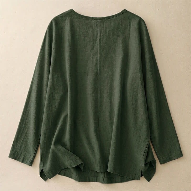 Camiseta informal de manga corta con cuello redondo y diseño holgado para mujer con estampado de Buddha Stones. - image 38