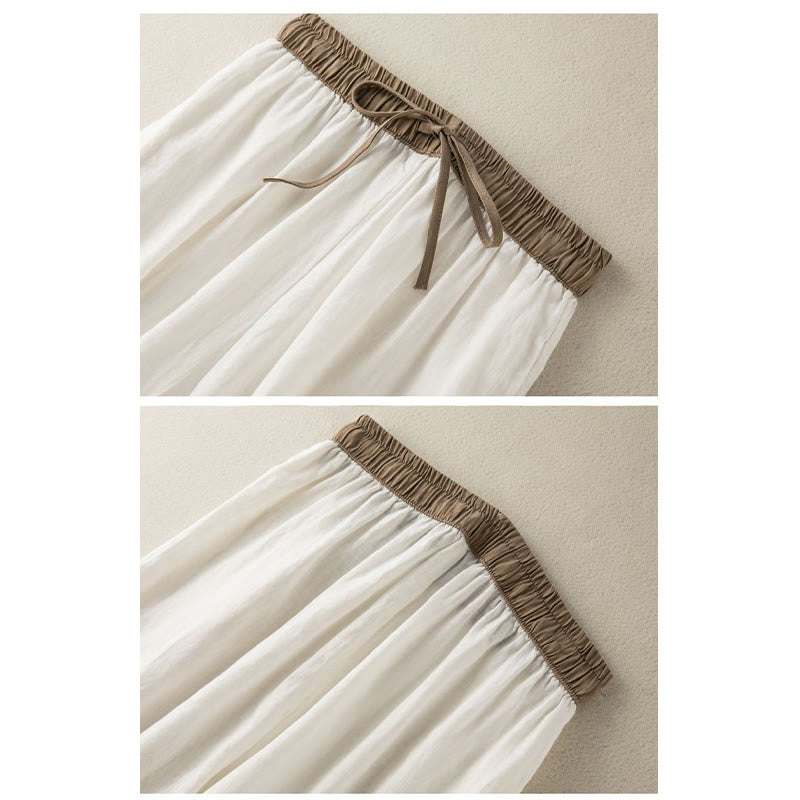 Pantalones harén de algodón liso con cordón y bolsillos para mujer con Buddha Stones - image 9