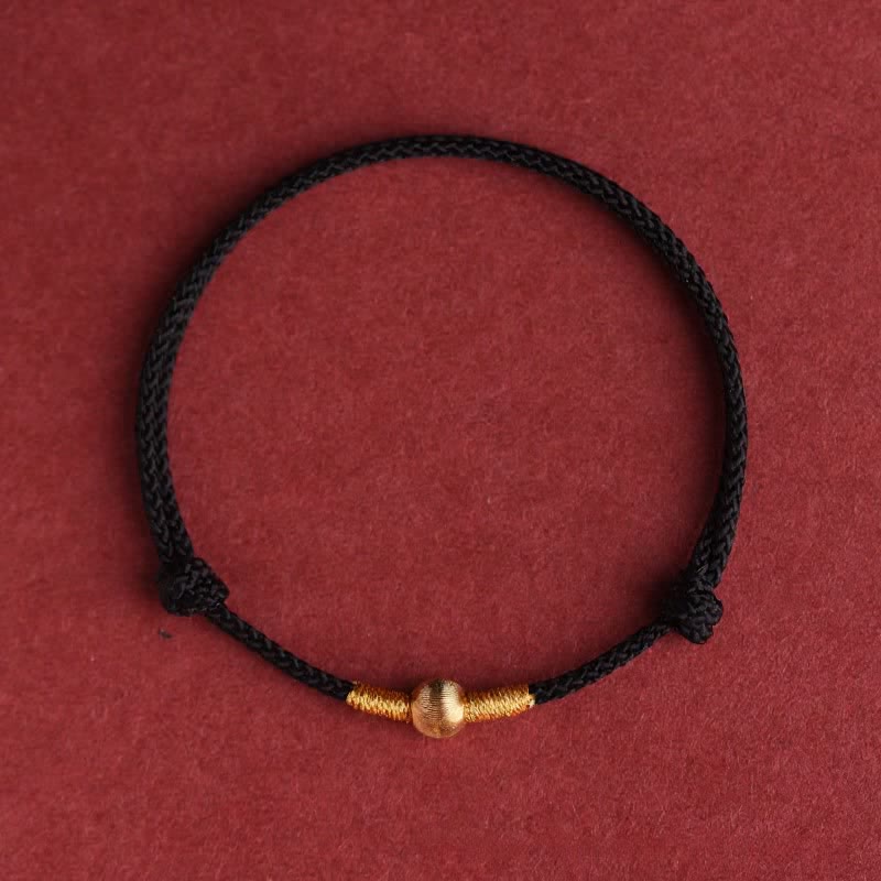 Buddha Stones Pulsera tobillera protectora tejida a mano con hilo rojo - Negro - Tobillera (Circunferencia 19–24 cm) - image 11