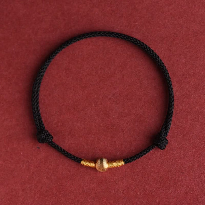 Buddha Stones Pulsera tobillera protectora tejida a mano con hilo rojo - Negro - Tobillera (Circunferencia 19–24 cm) - image 11