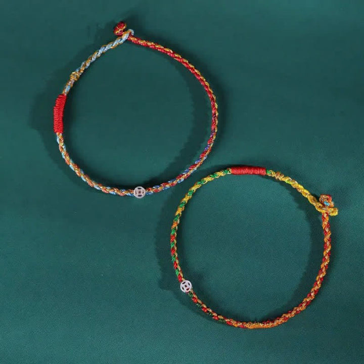 Buddha Stones Pulsera de la fortuna trenzada de plata de ley 925 de colores - image 8