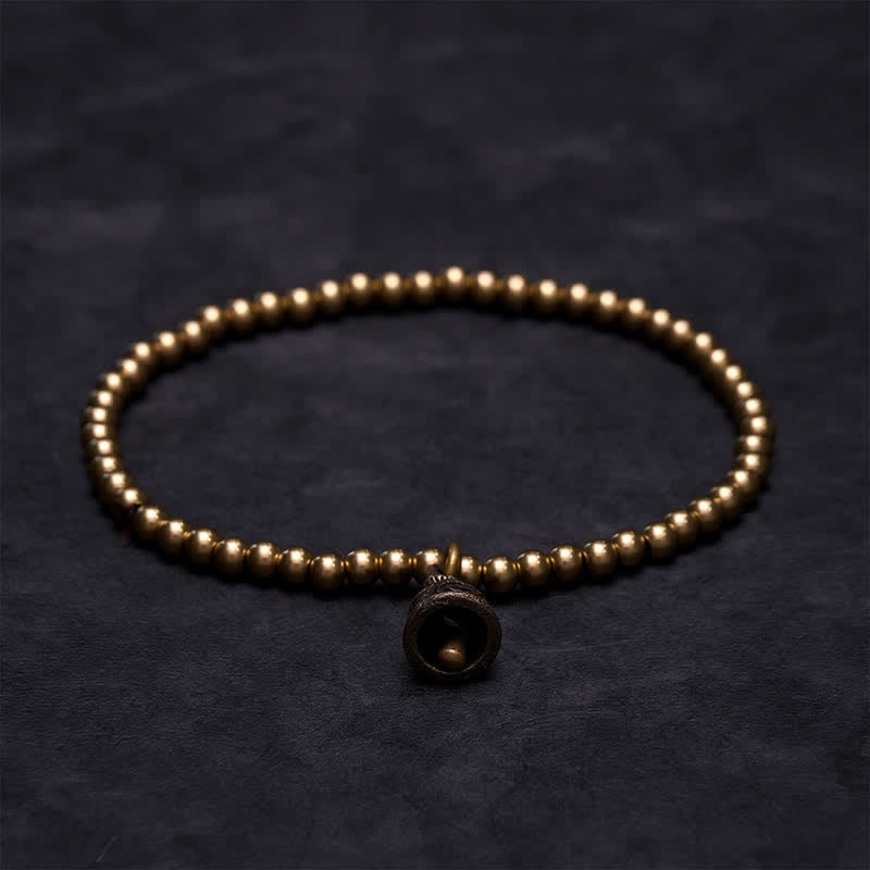 Buddha Stones Pulsera con colgante de campana y cuentas de cobre - image 2