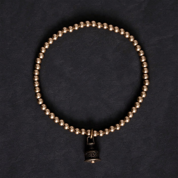 Buddha Stones Pulsera con colgante de campana y cuentas de cobre - image 3