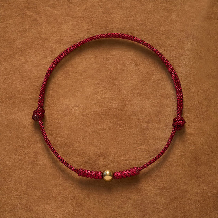 Buddha Stones Pulsera de conexión de cuentas de cobre con hilo rojo - Hilo rojo (Protección ♥ Suerte) - image 0