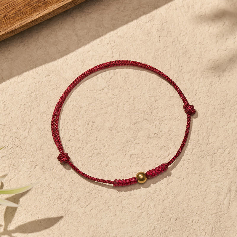 Buddha Stones Pulsera de conexión de cuentas de cobre con hilo rojo - image 2