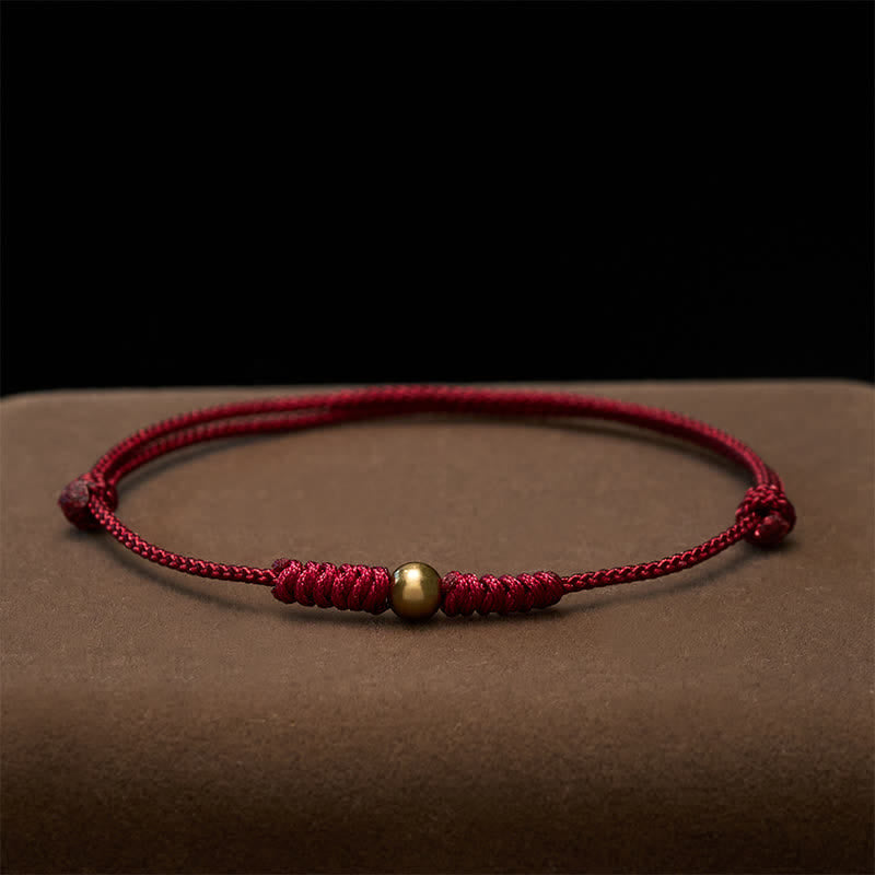 Buddha Stones Pulsera de conexión de cuentas de cobre con hilo rojo - image 3