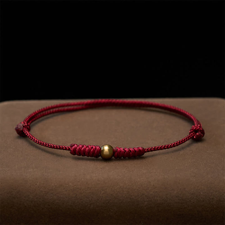 Buddha Stones Pulsera de conexión de cuentas de cobre con hilo rojo - image 3