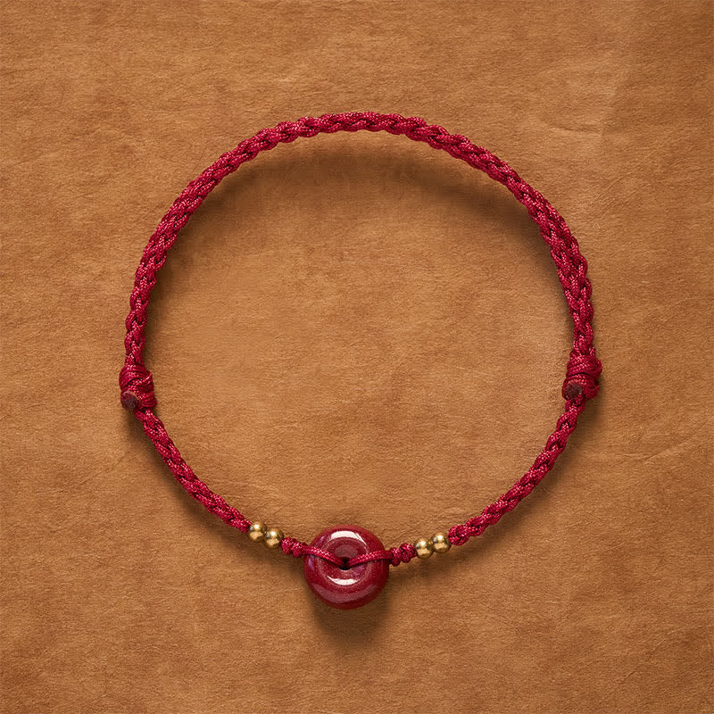 Buddha Stones Pulsera de protección de cobre con hebilla de la paz y cordón rojo - Hilo rojo (Protección ♥ Suerte) - image 0