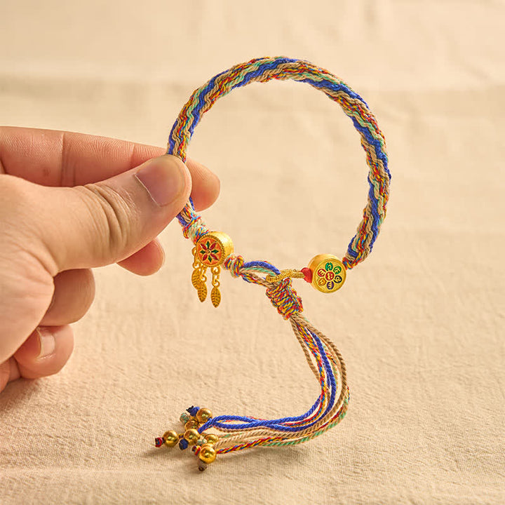 Buddha Stones Pulsera protectora de hilo rojo de cinco colores de estilo étnico - image 17