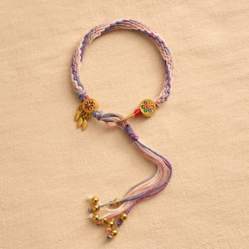 Buddha Stones Pulsera protectora de hilo rojo de cinco colores de estilo étnico - image 11