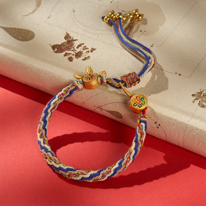 Buddha Stones Pulsera protectora de hilo rojo de cinco colores de estilo étnico - Pulsera azul (circunferencia de la muñeca: 16–20 cm) - image 14
