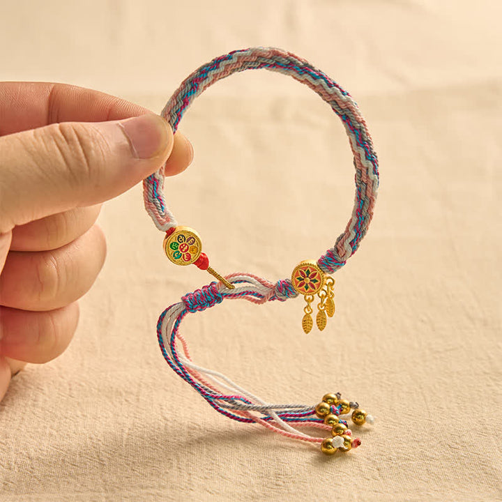 Buddha Stones Pulsera protectora de hilo rojo de cinco colores de estilo étnico - image 12