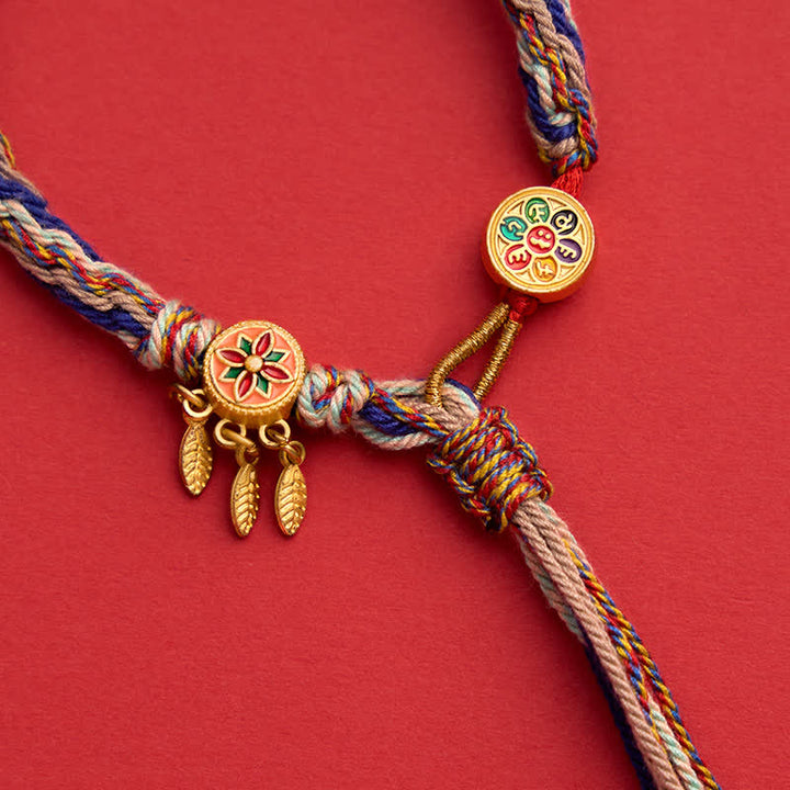 Buddha Stones Pulsera protectora de hilo rojo de cinco colores de estilo étnico - image 18