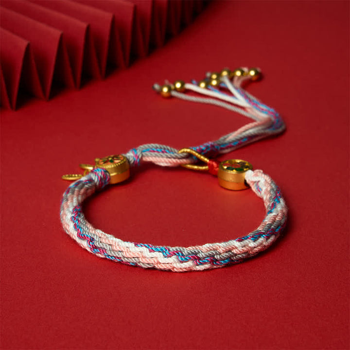 Buddha Stones Pulsera protectora de hilo rojo de cinco colores de estilo étnico - image 10