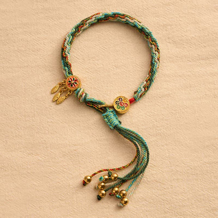 Buddha Stones Pulsera protectora de hilo rojo de cinco colores de estilo étnico - image 2
