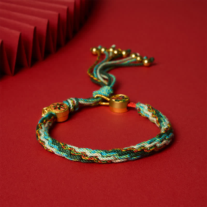 Buddha Stones Pulsera protectora de hilo rojo de cinco colores de estilo étnico - image 1