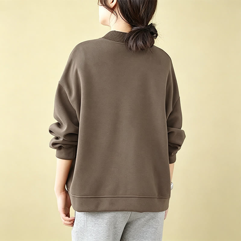 Buddha Stones Chaqueta minimalista de otoño para mujer, con botones y bolsillos. - image 3