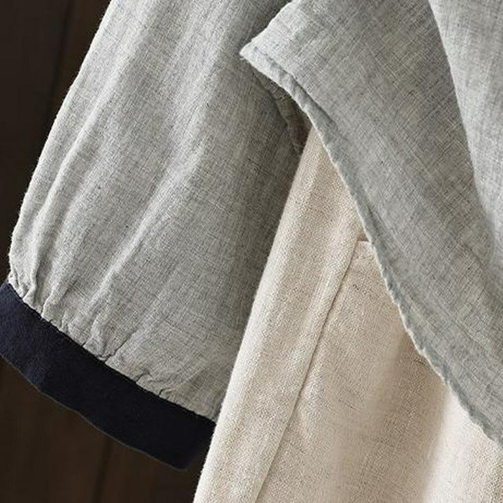 Buddha Stones Camisa de manga larga para mujer, estilo casual vintage, con botones y cuello en contraste, ideal para primavera. - image 16
