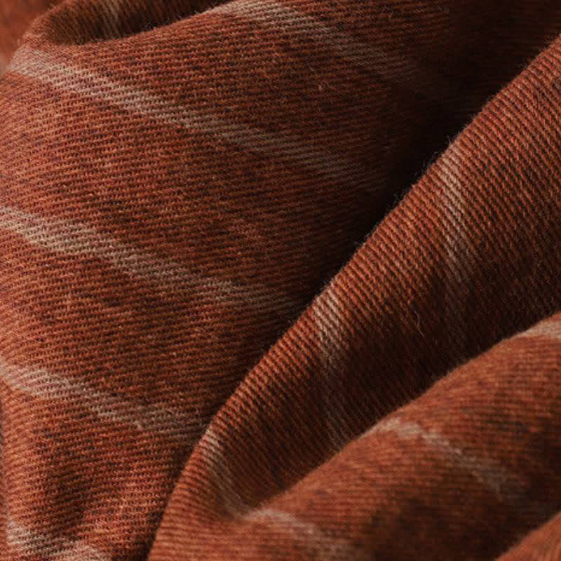 Buddha Stones Chaqueta de mujer informal vintage de otoño con botones, rayas y bolsillos. - image 10