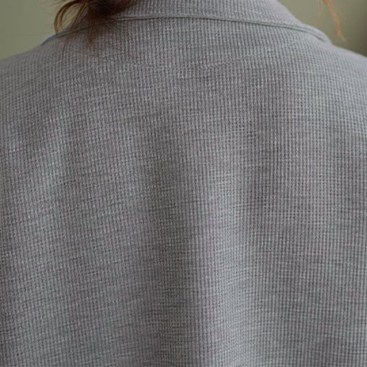 Buddha Stones Chaqueta sencilla de mujer estilo vintage de otoño con botones y bolsillos. - image 18