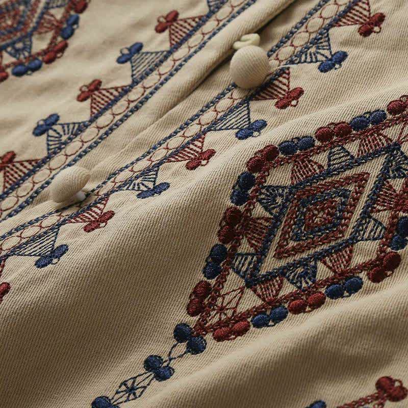 Buddha Stones Camiseta sin mangas de verano estilo boho vintage con bordado geométrico para mujer. - image 6