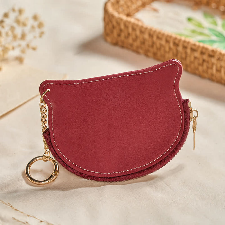 Buddha Stones Bolso de mano vintage con forma de gato, cremallera y dije de cuero. - image 11
