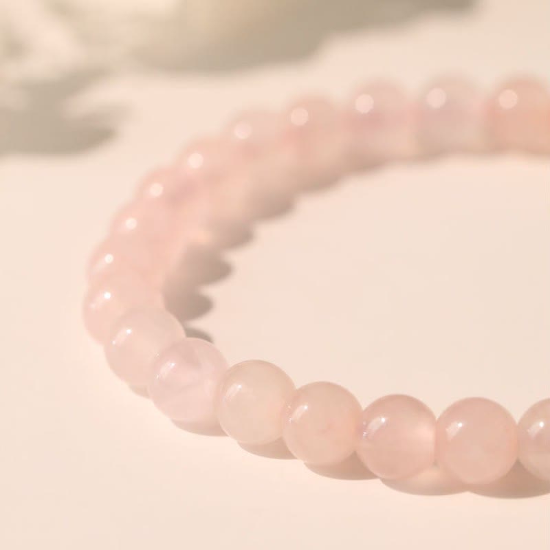 Buddha Stones Pulsera con dije de flor de perlas de cuarzo rosa y amor - image 3
